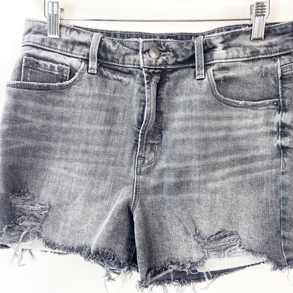 Old Navy 8 Womens Black High Waisted Secret-Slim Pocket Distressed Jean Short - Picture 4 of 9